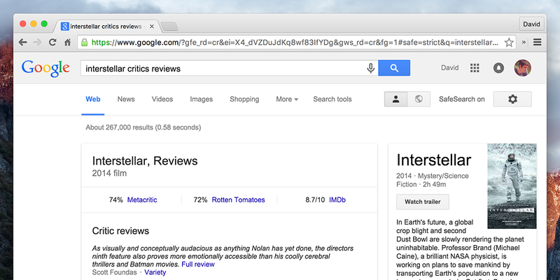 Illustration for article titled How To Get Instant Movie Reviews From Google